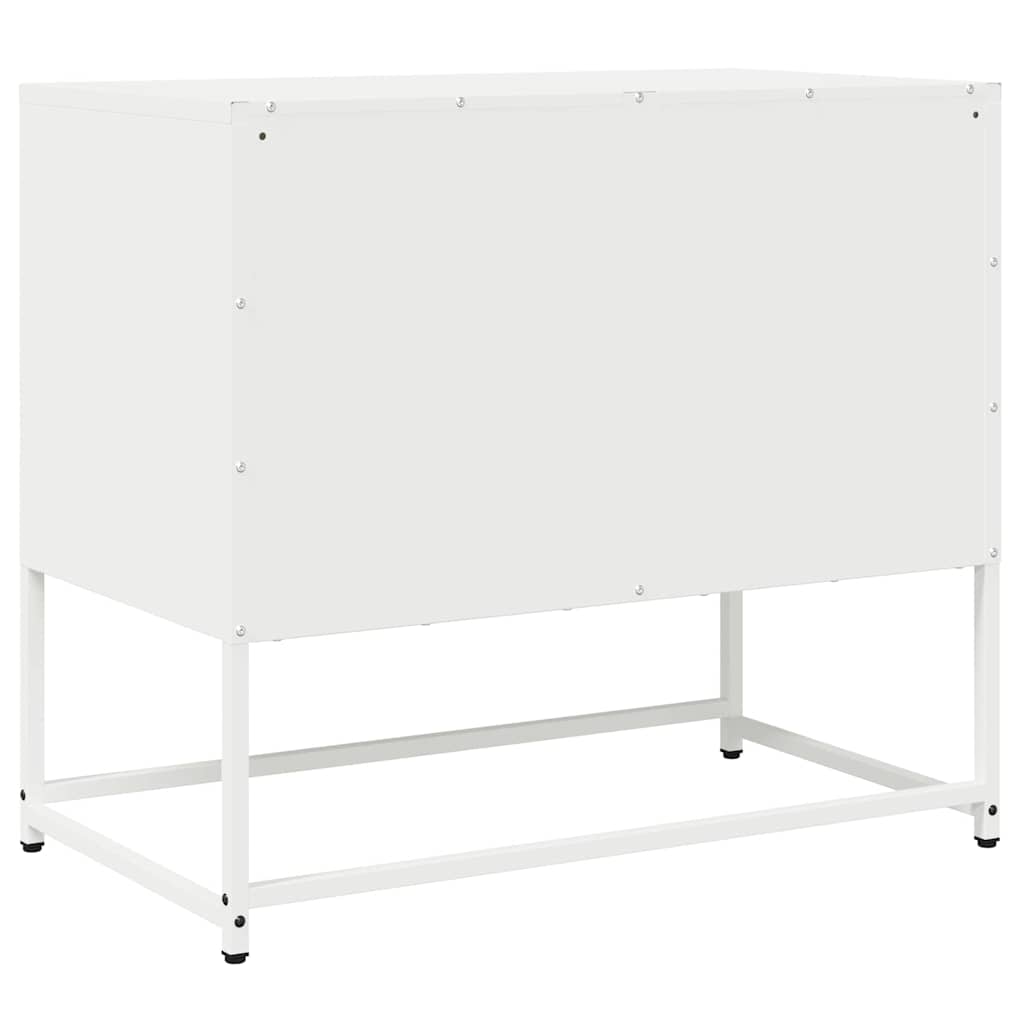 vidaXL Szafka RTV, biała, 68x39x60,5 cm, stal walcowana na zimno