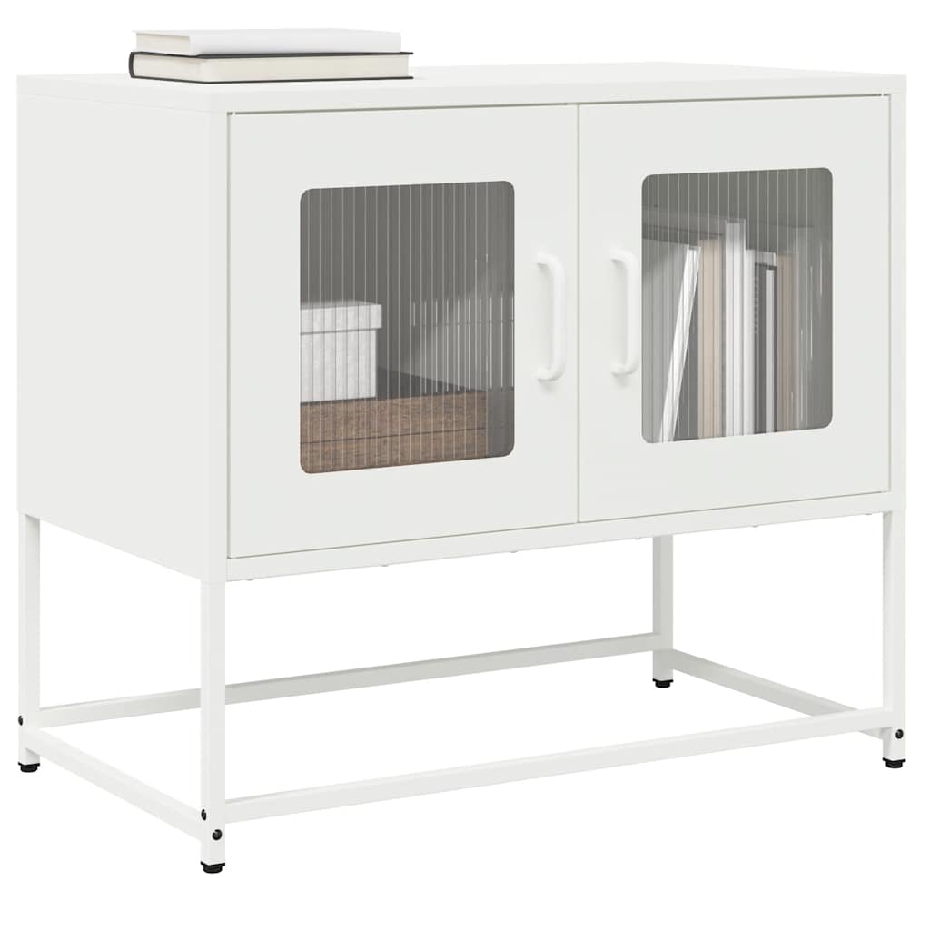 vidaXL Szafka RTV, biała, 68x39x60,5 cm, stal walcowana na zimno