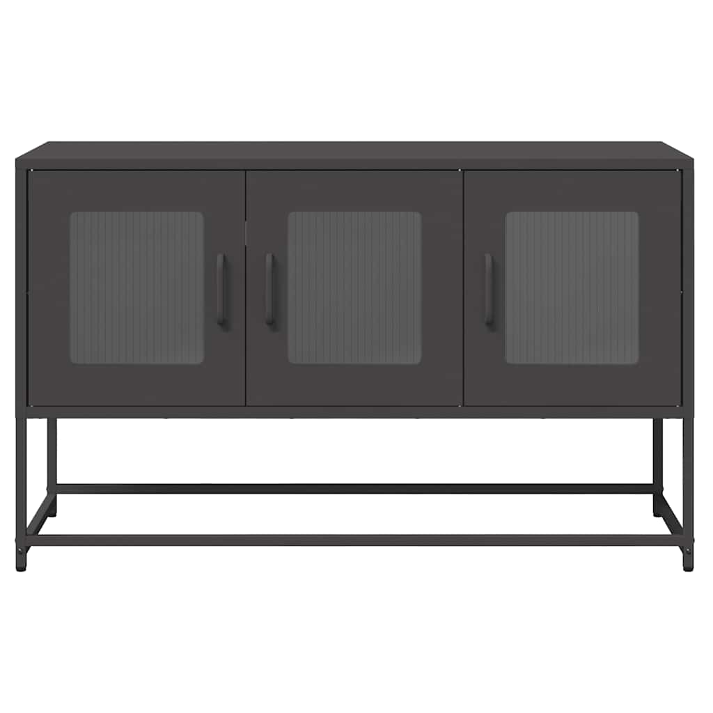vidaXL Szafka RTV, czarna, 100,5x39x60,5 cm, stal walcowana na zimno