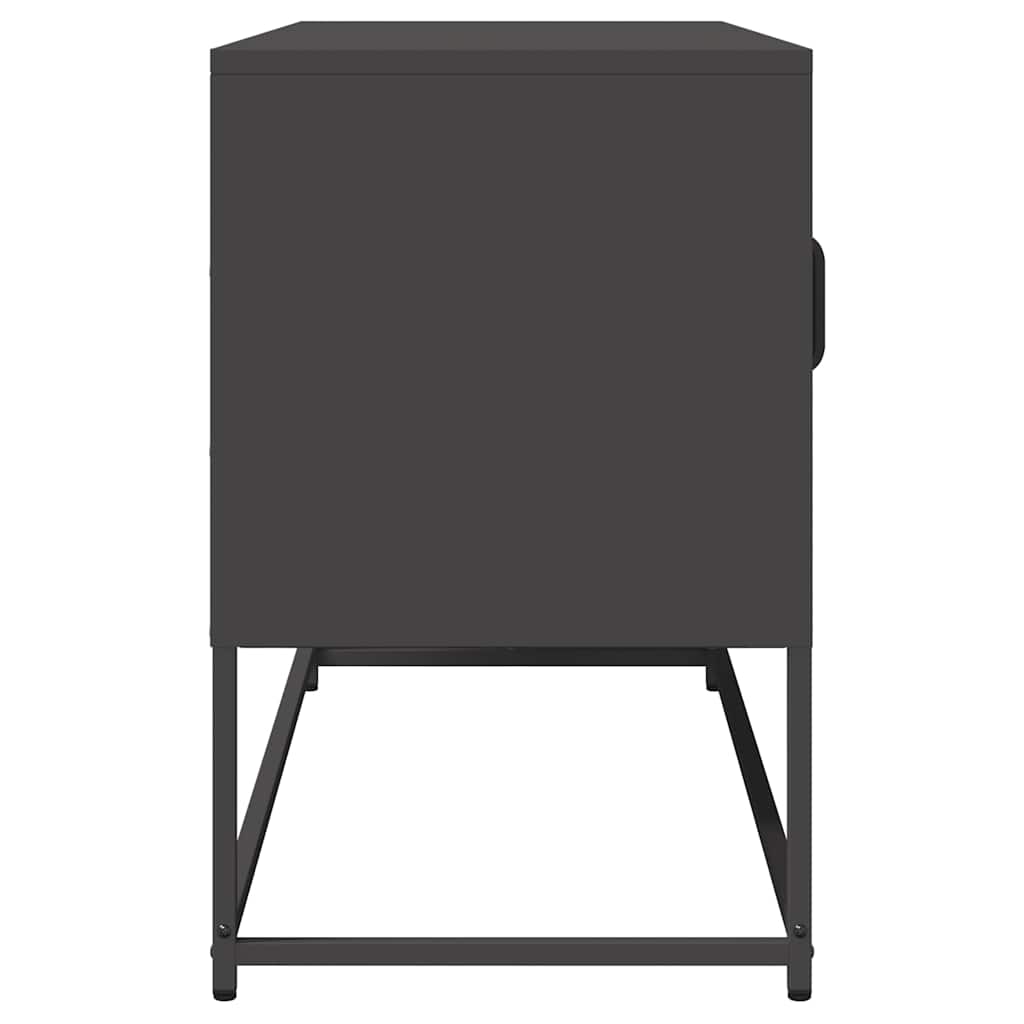 vidaXL Szafka RTV, czarna, 100,5x39x60,5 cm, stal walcowana na zimno