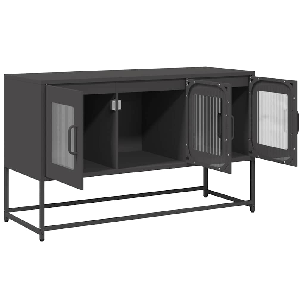vidaXL Szafka RTV, czarna, 100,5x39x60,5 cm, stal walcowana na zimno