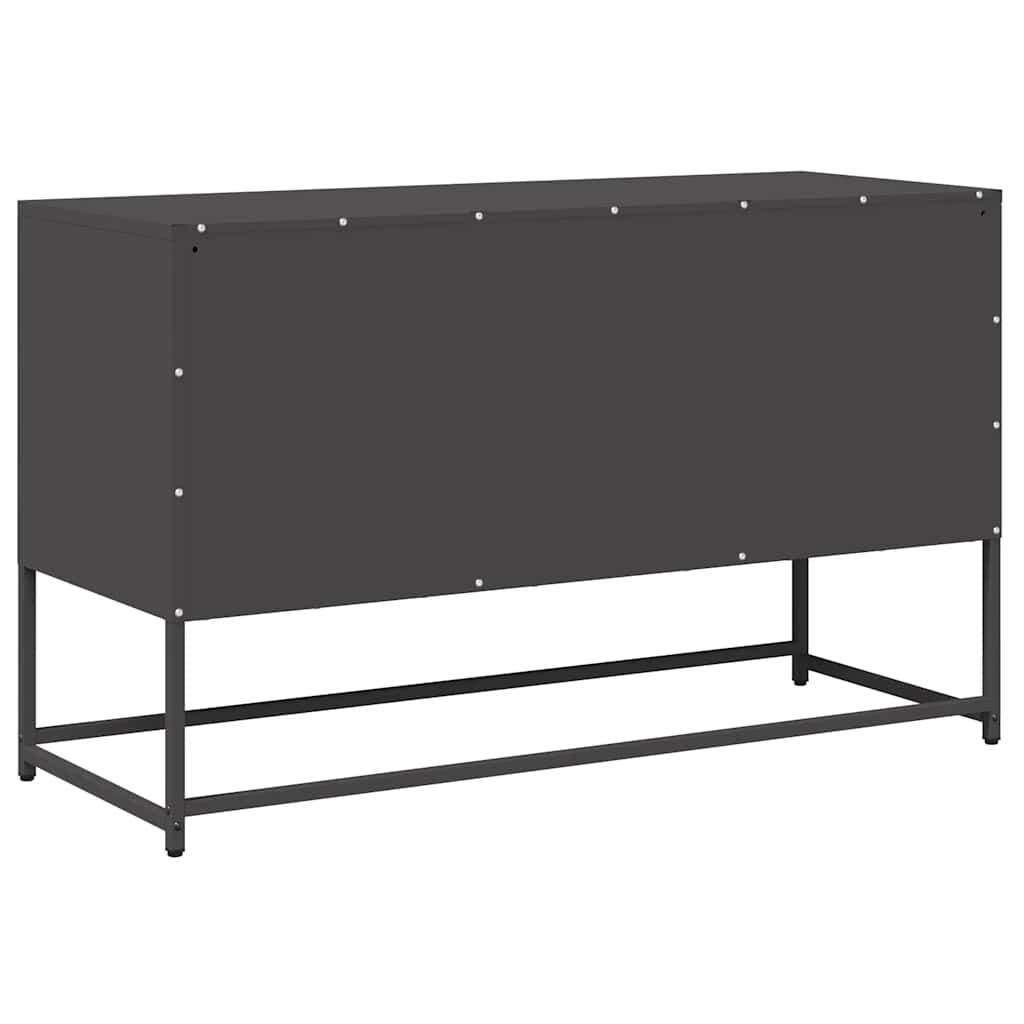 vidaXL Szafka RTV, czarna, 100,5x39x60,5 cm, stal walcowana na zimno