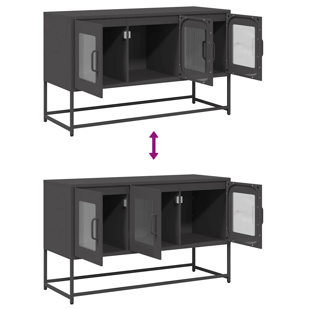 vidaXL Szafka RTV, czarna, 100,5x39x60,5 cm, stal walcowana na zimno