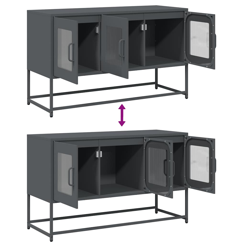 vidaXL Szafka RTV, antracyt, 100,5x39x60,5 cm, stal walcowana na zimno