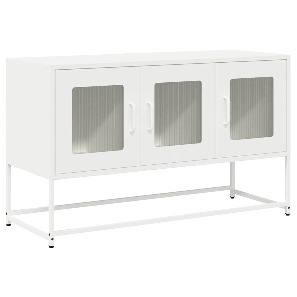 vidaXL Szafka RTV, biała, 100,5x39x60,5 cm, stal walcowana na zimno