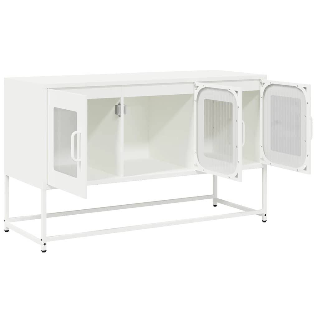 vidaXL Szafka RTV, biała, 100,5x39x60,5 cm, stal walcowana na zimno