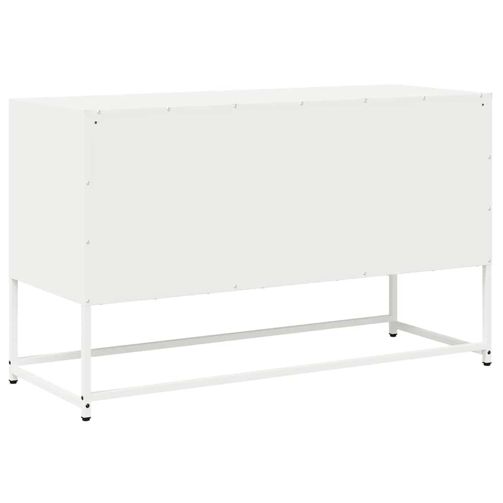 vidaXL Szafka RTV, biała, 100,5x39x60,5 cm, stal walcowana na zimno