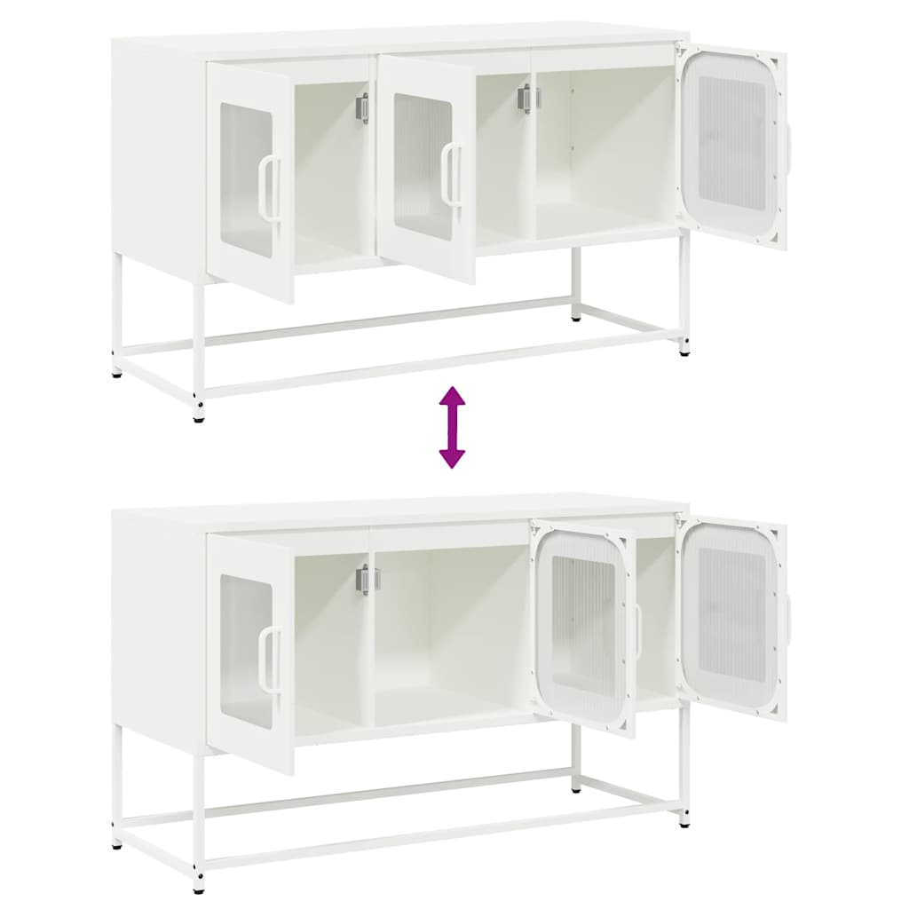 vidaXL Szafka RTV, biała, 100,5x39x60,5 cm, stal walcowana na zimno