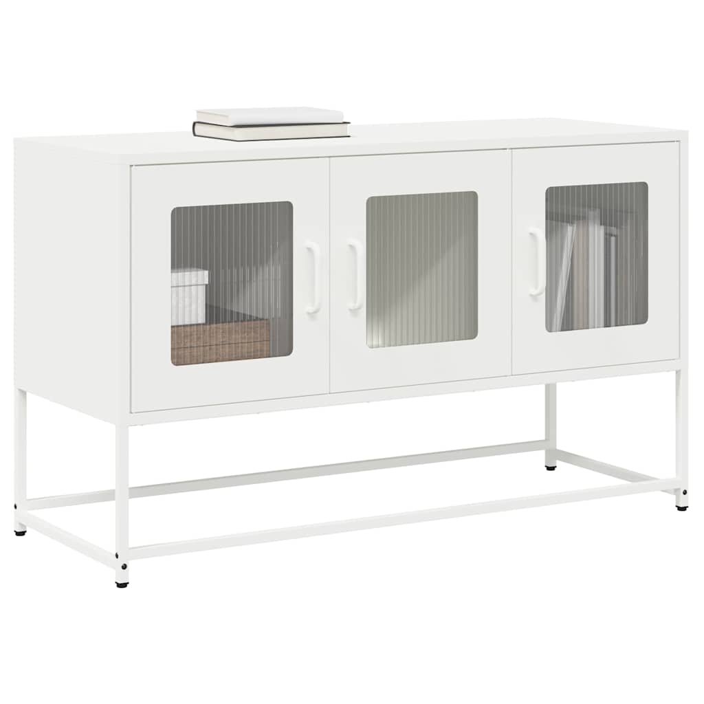 vidaXL Szafka RTV, biała, 100,5x39x60,5 cm, stal walcowana na zimno
