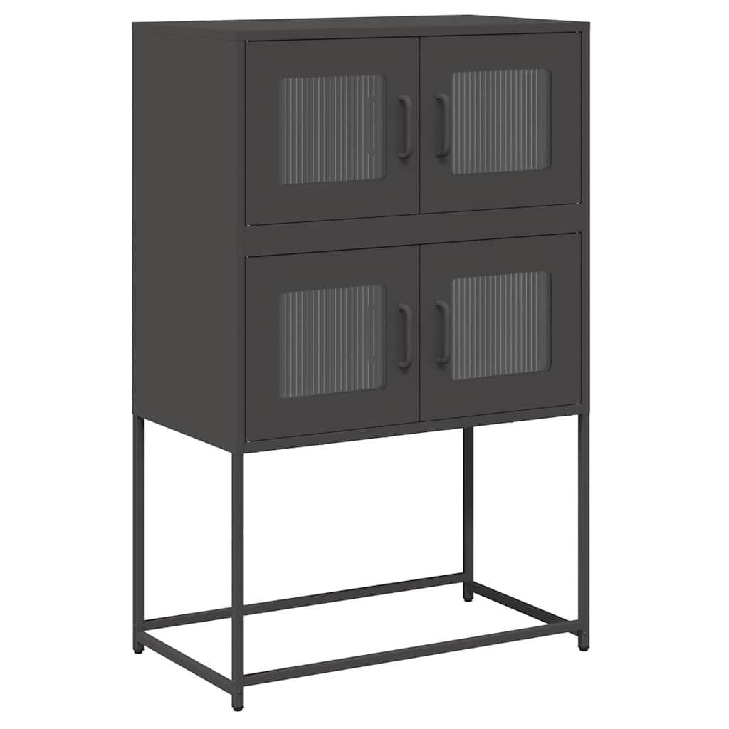 vidaXL Komoda wysoka czarna 68x39x107 cm stalowa