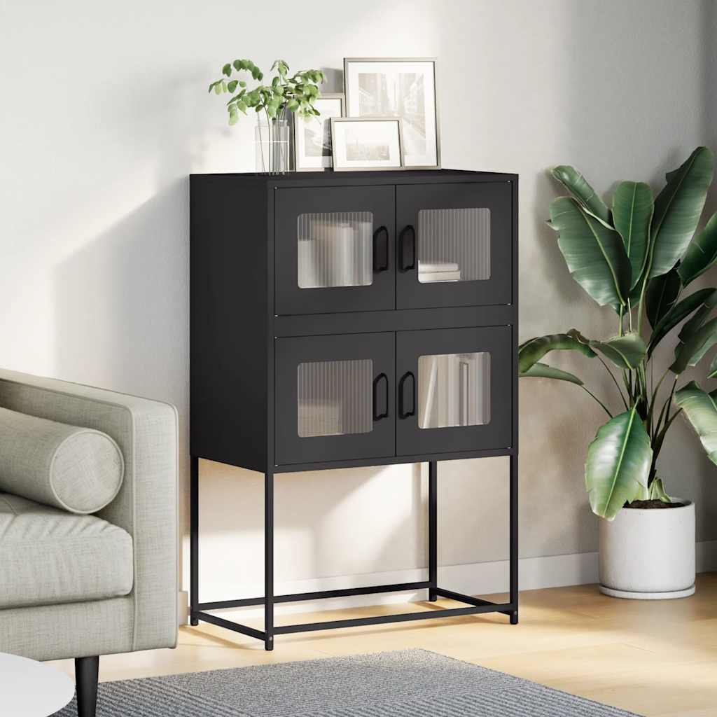 vidaXL Komoda wysoka czarna 68x39x107 cm stalowa