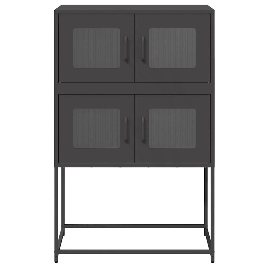 vidaXL Komoda wysoka czarna 68x39x107 cm stalowa