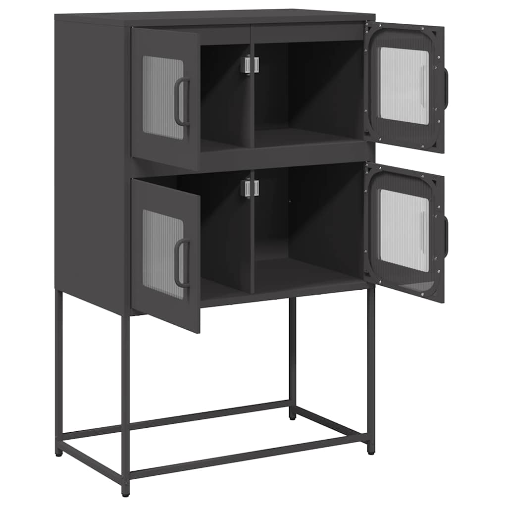 vidaXL Komoda wysoka czarna 68x39x107 cm stalowa
