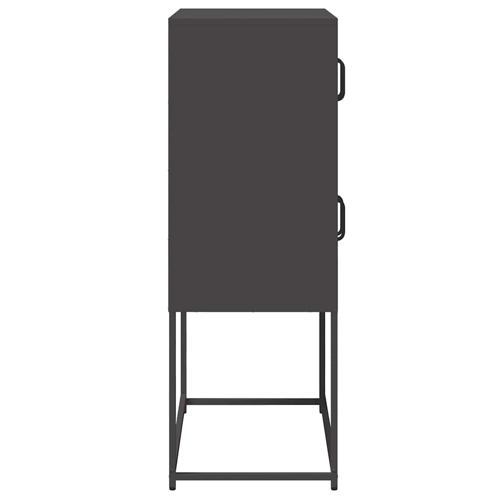 vidaXL Komoda wysoka czarna 68x39x107 cm stalowa