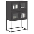vidaXL Komoda wysoka czarna 68x39x107 cm stalowa