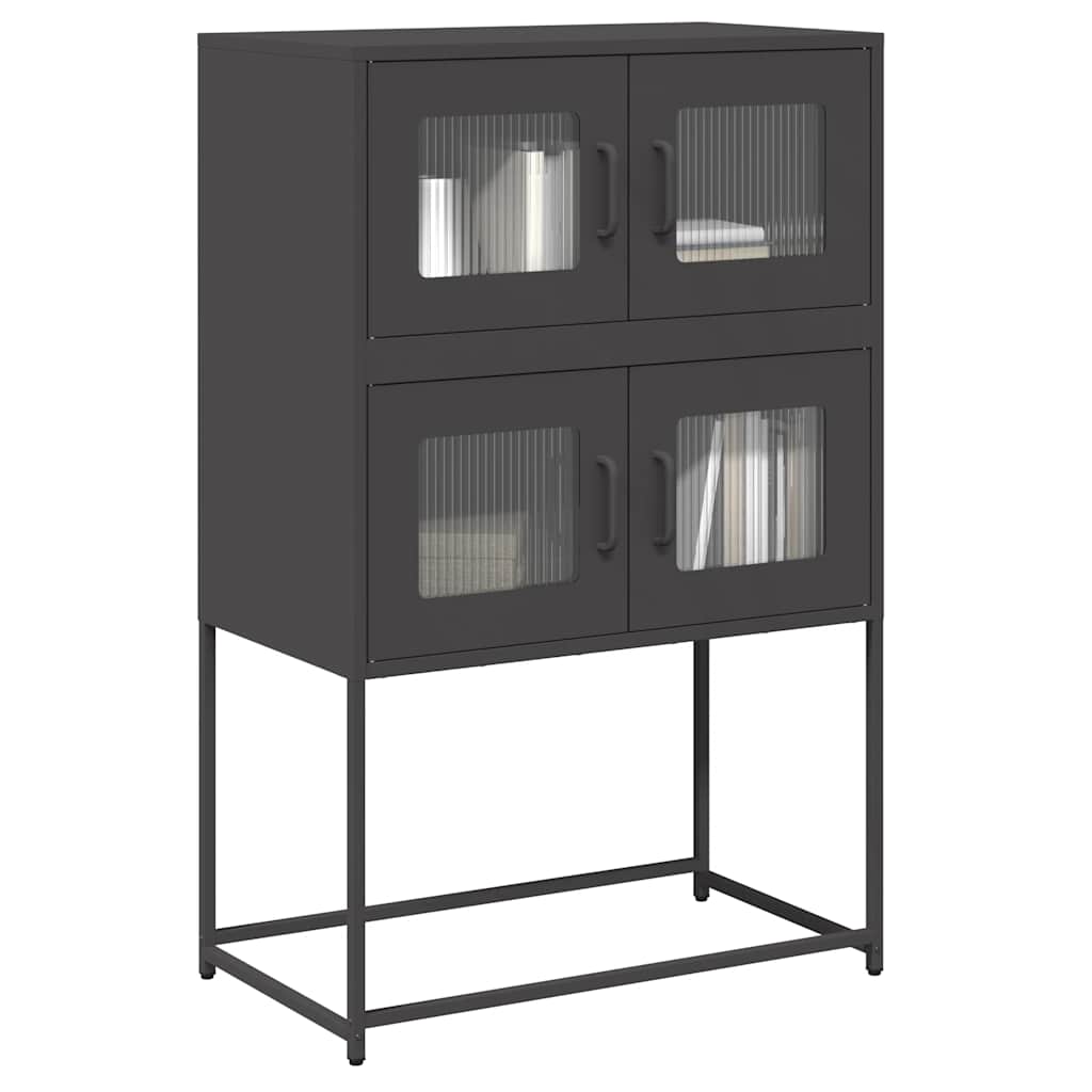 vidaXL Komoda wysoka czarna 68x39x107 cm stalowa
