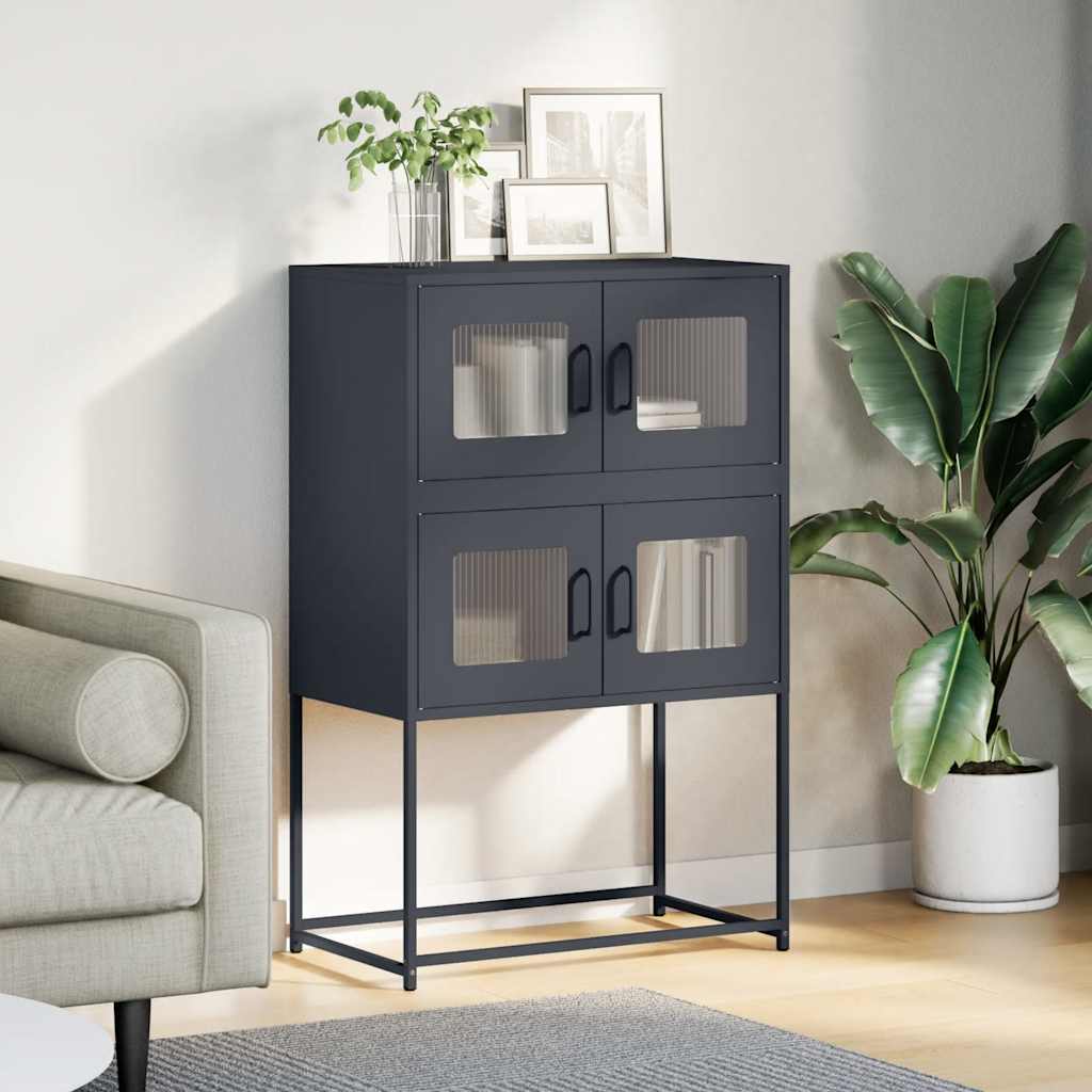 vidaXL Komoda wysoka Antracyt 68x39x107 cm Stal