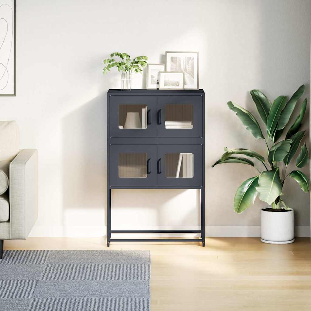 vidaXL Komoda wysoka Antracyt 68x39x107 cm Stal