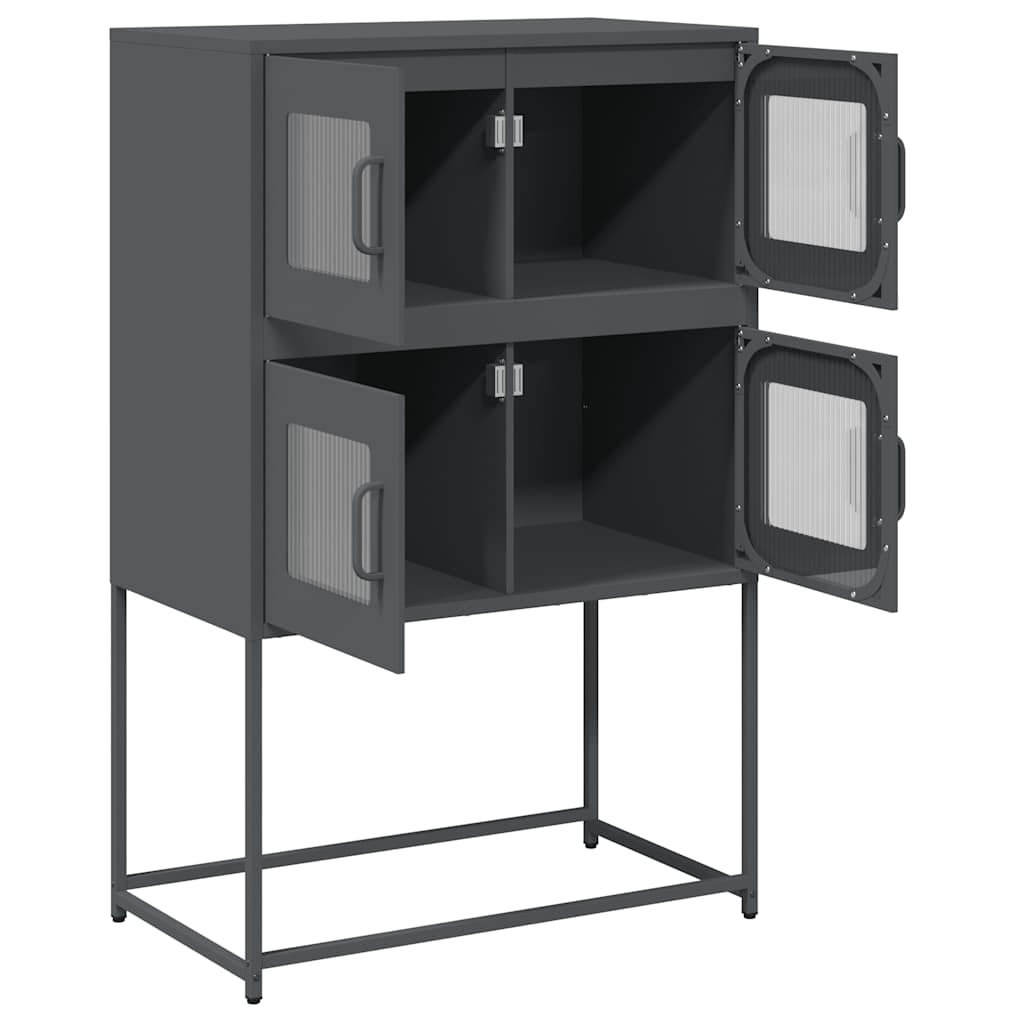 vidaXL Komoda wysoka Antracyt 68x39x107 cm Stal