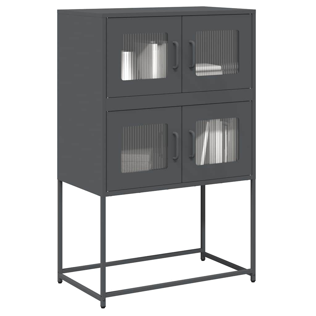vidaXL Komoda wysoka Antracyt 68x39x107 cm Stal