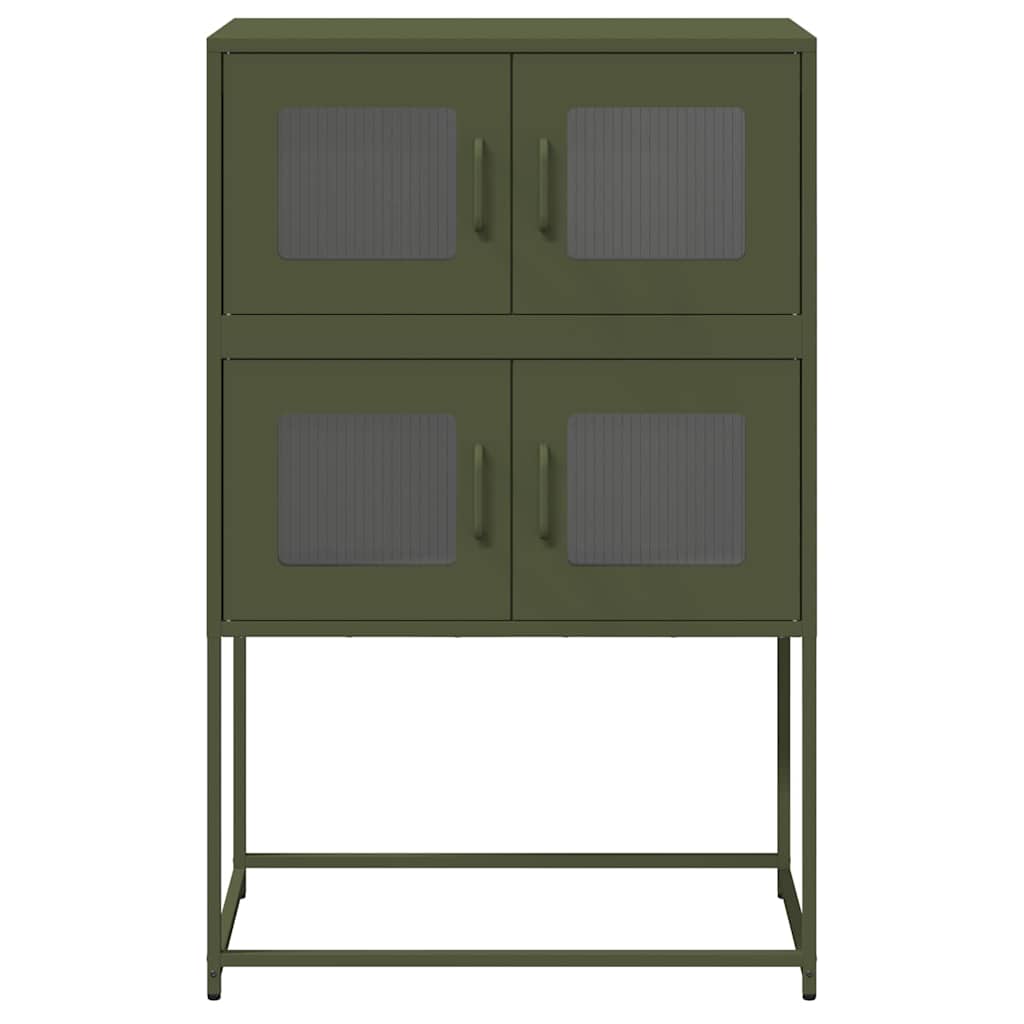 vidaXL Komoda Oliwkowo-zielona 68x39x107 cm Stal