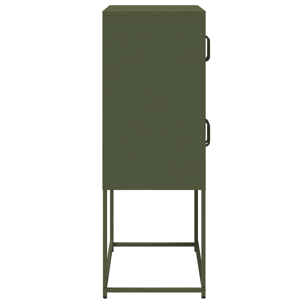vidaXL Komoda Oliwkowo-zielona 68x39x107 cm Stal