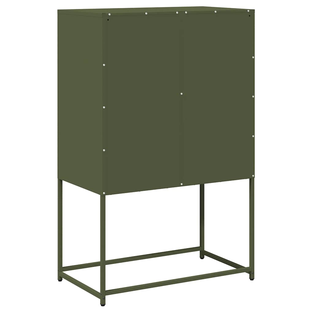 vidaXL Komoda Oliwkowo-zielona 68x39x107 cm Stal
