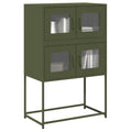 vidaXL Komoda Oliwkowo-zielona 68x39x107 cm Stal