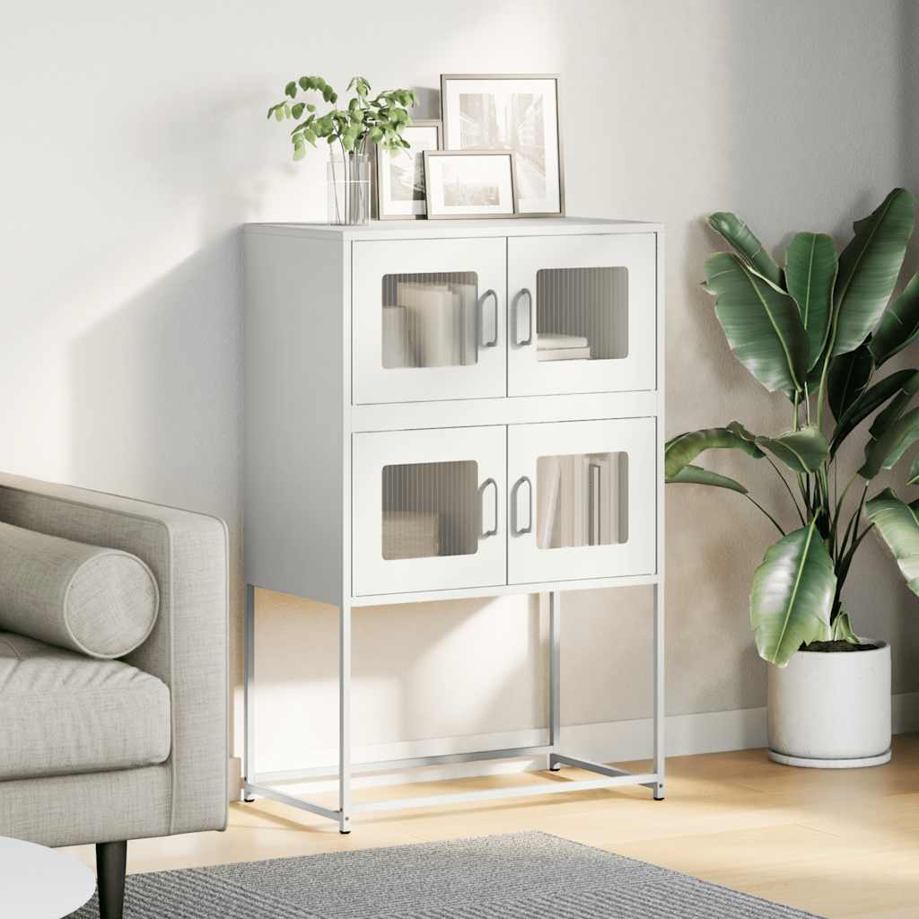 vidaXL Komoda biała 68x39x107 cm stal