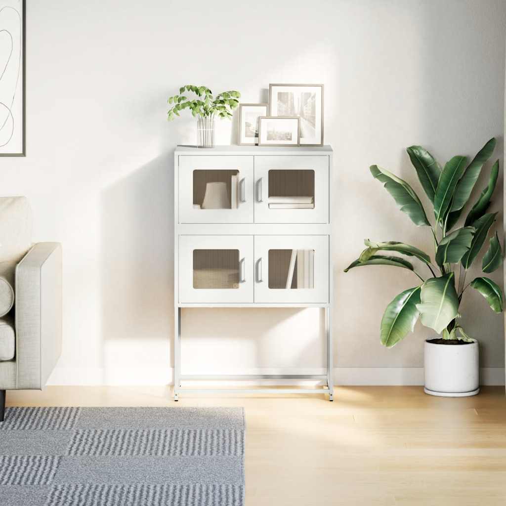 vidaXL Komoda biała 68x39x107 cm stal