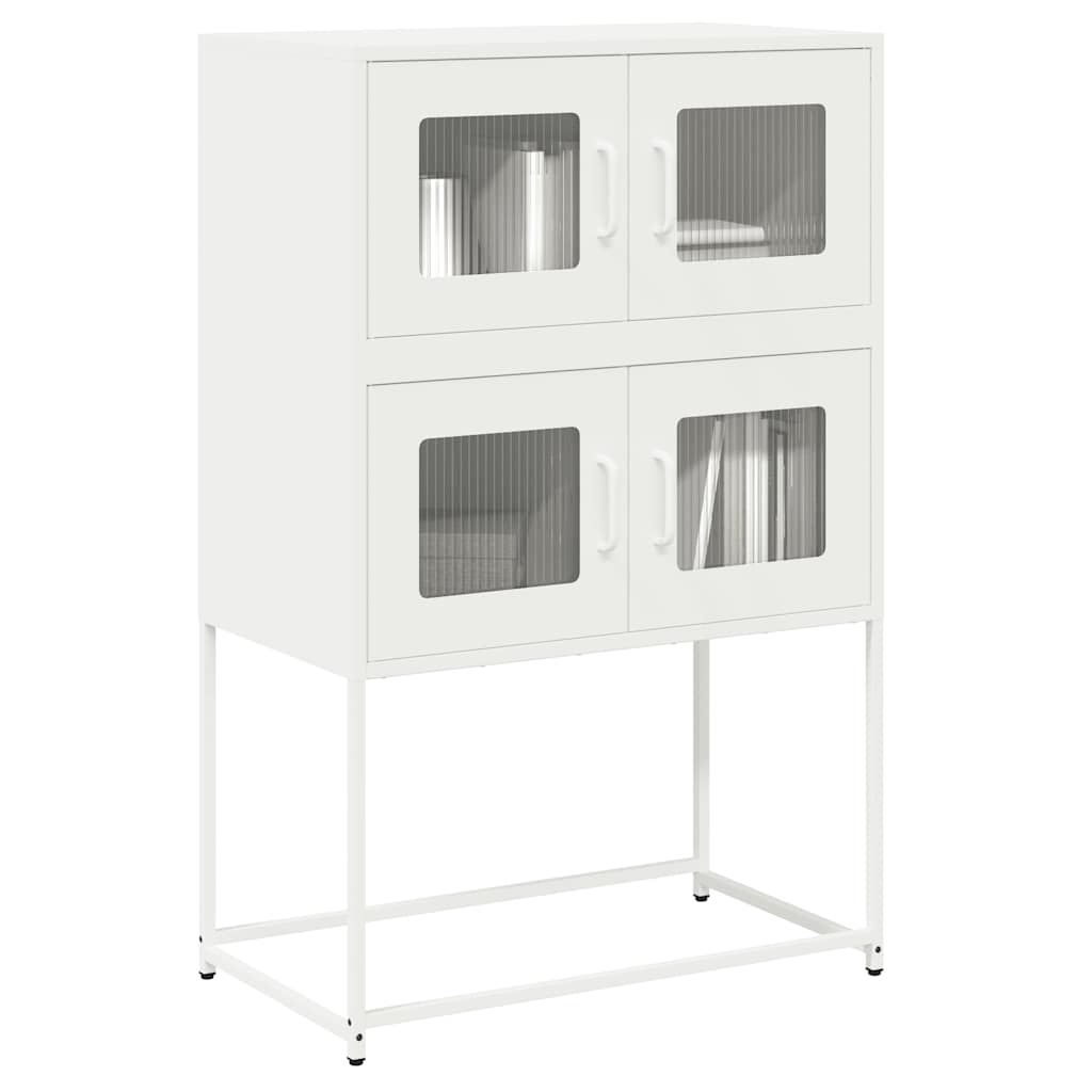 vidaXL Komoda biała 68x39x107 cm stal