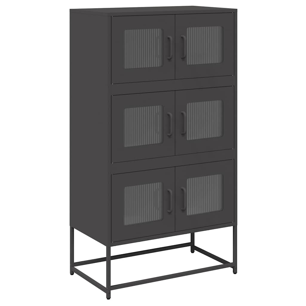 vidaXL Szafka, czarna, 68x39x123 cm, stal
