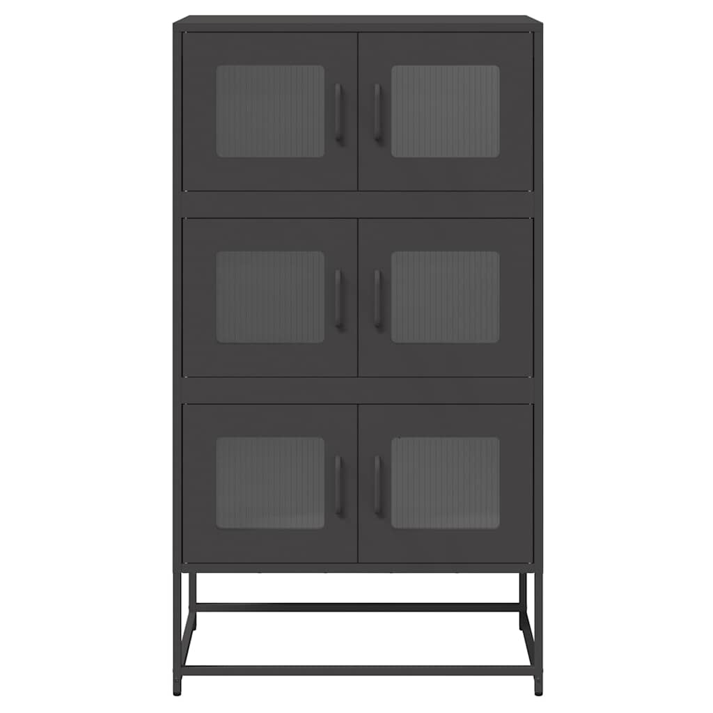 vidaXL Szafka, czarna, 68x39x123 cm, stal