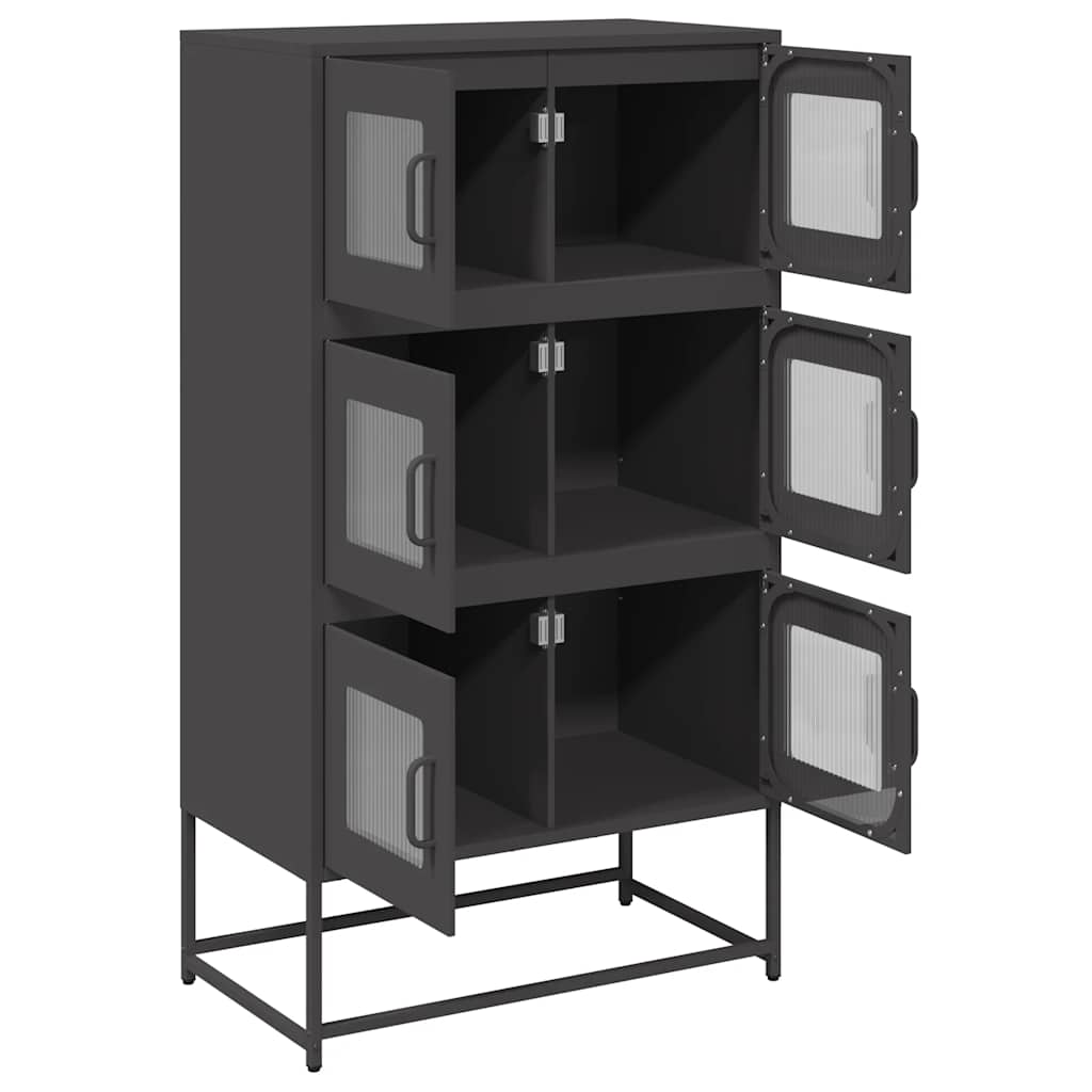 vidaXL Szafka, czarna, 68x39x123 cm, stal