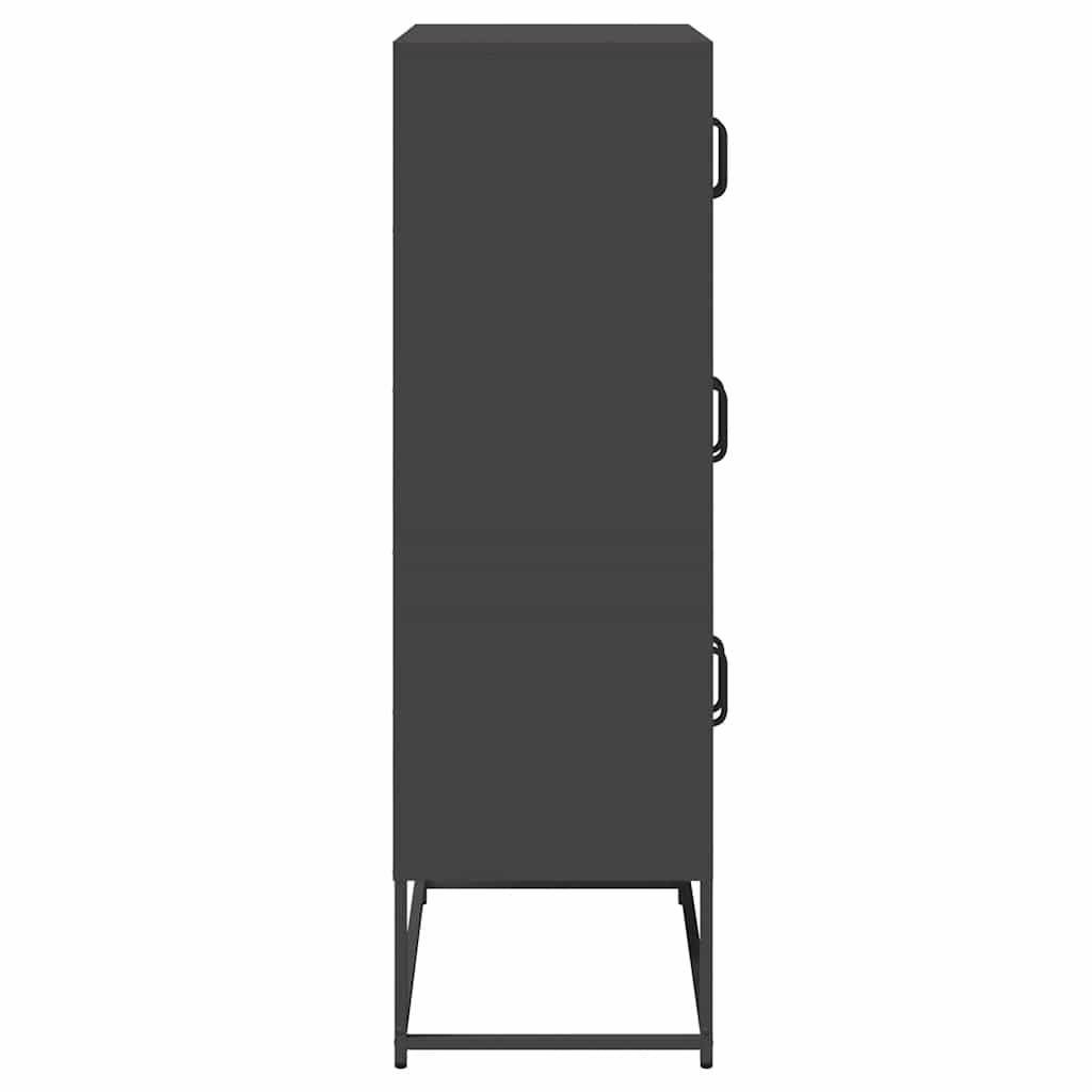 vidaXL Szafka, czarna, 68x39x123 cm, stal