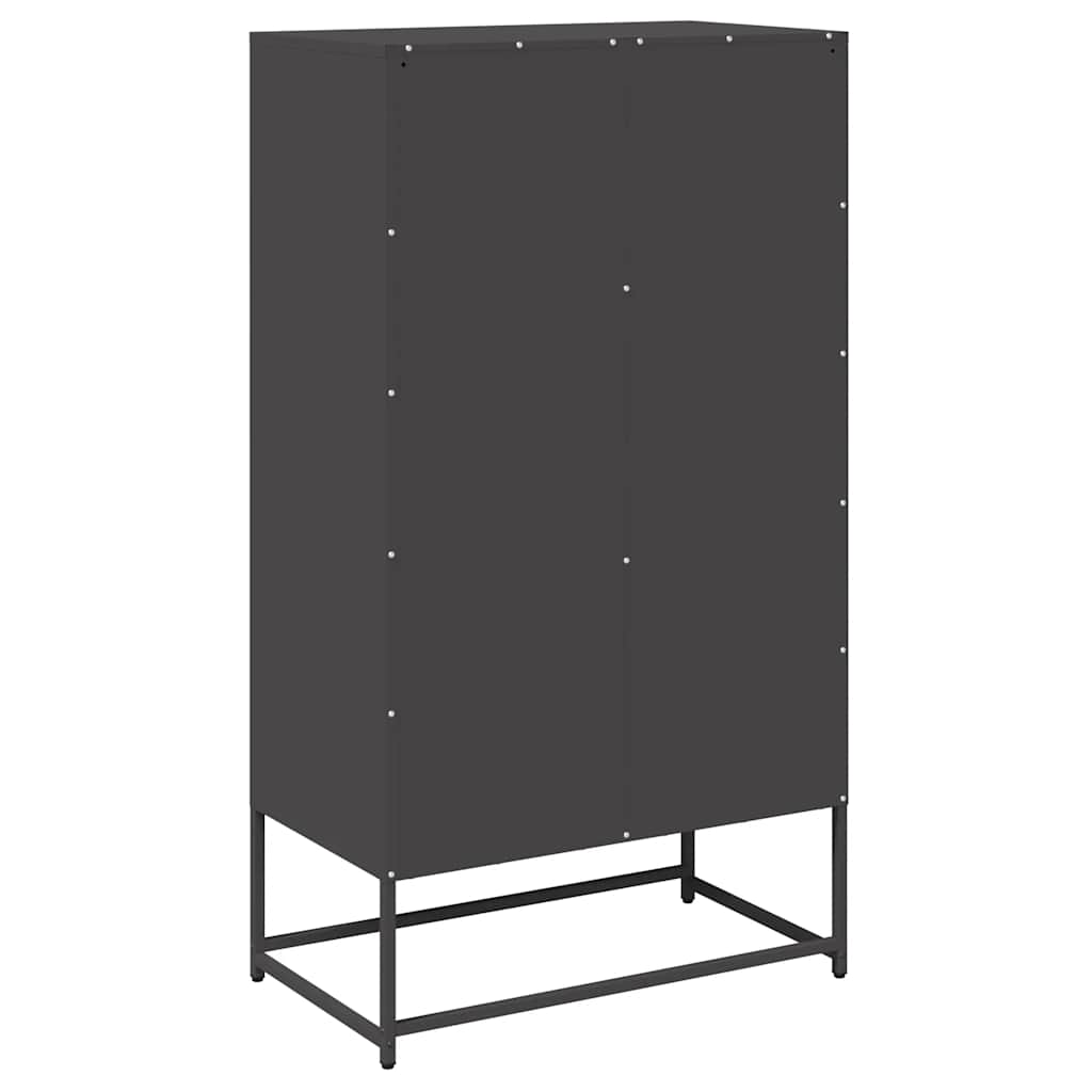 vidaXL Szafka, czarna, 68x39x123 cm, stal