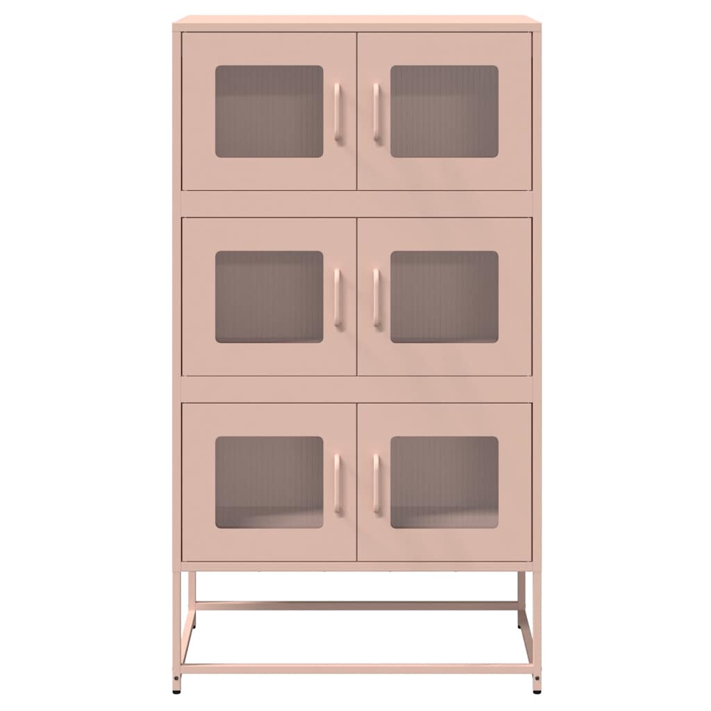 vidaXL Komoda wysoka różowa 68x39x123 cm stalowa