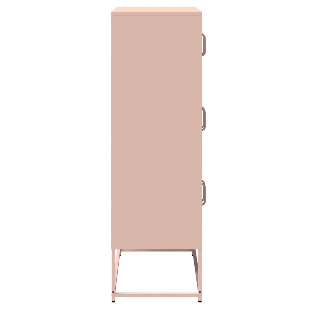 vidaXL Komoda wysoka różowa 68x39x123 cm stalowa