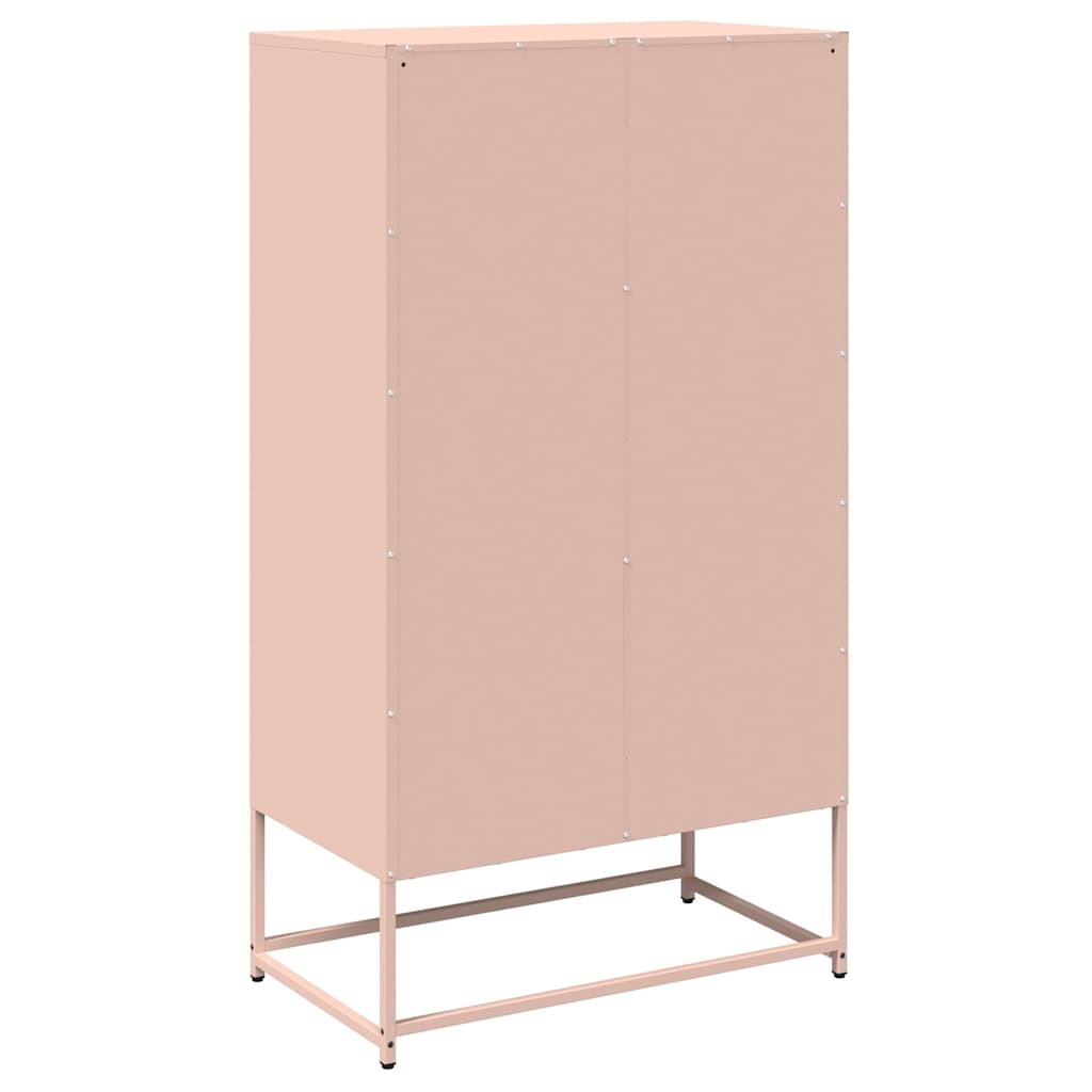 vidaXL Komoda wysoka różowa 68x39x123 cm stalowa