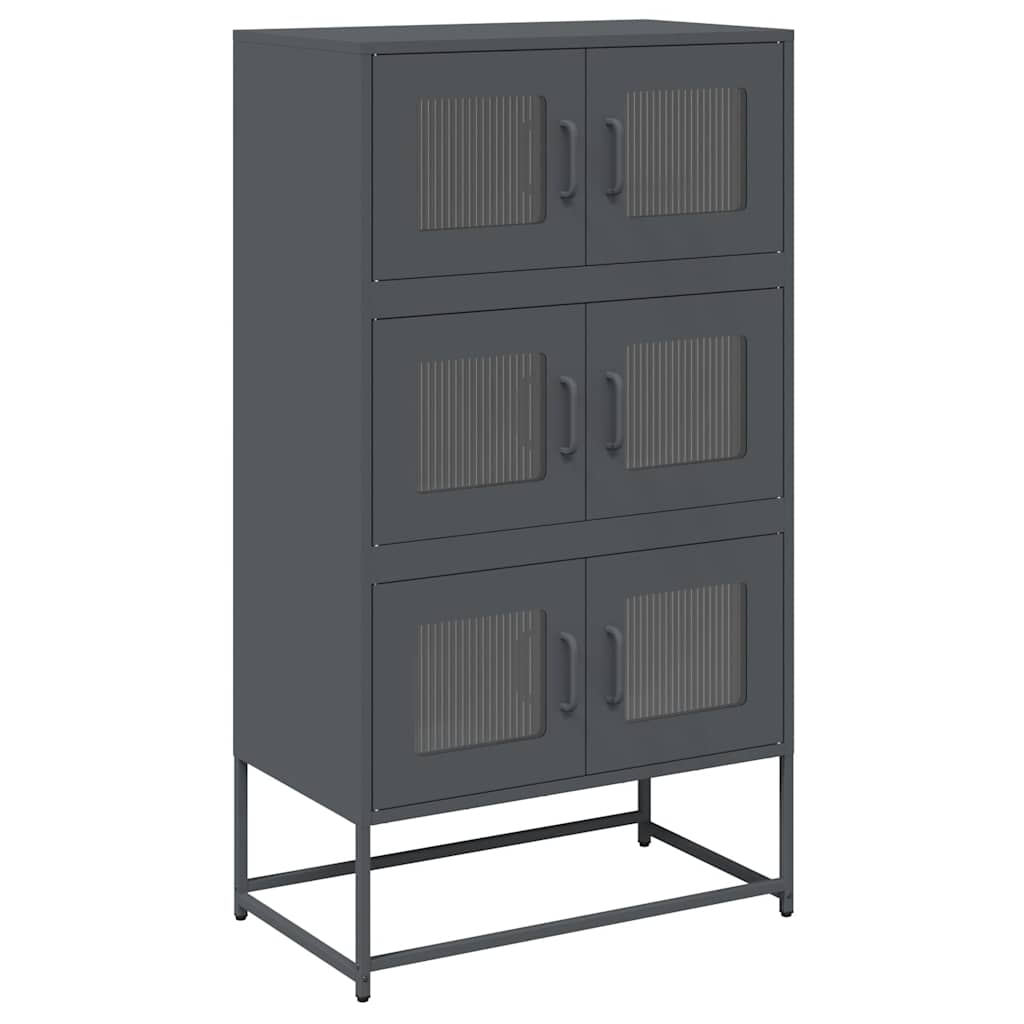 vidaXL Komoda wysoka Antracyt 68x39x123 cm Stal