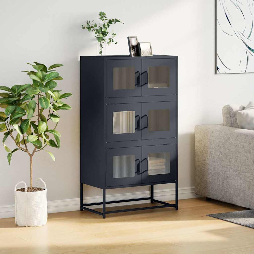 vidaXL Komoda wysoka Antracyt 68x39x123 cm Stal