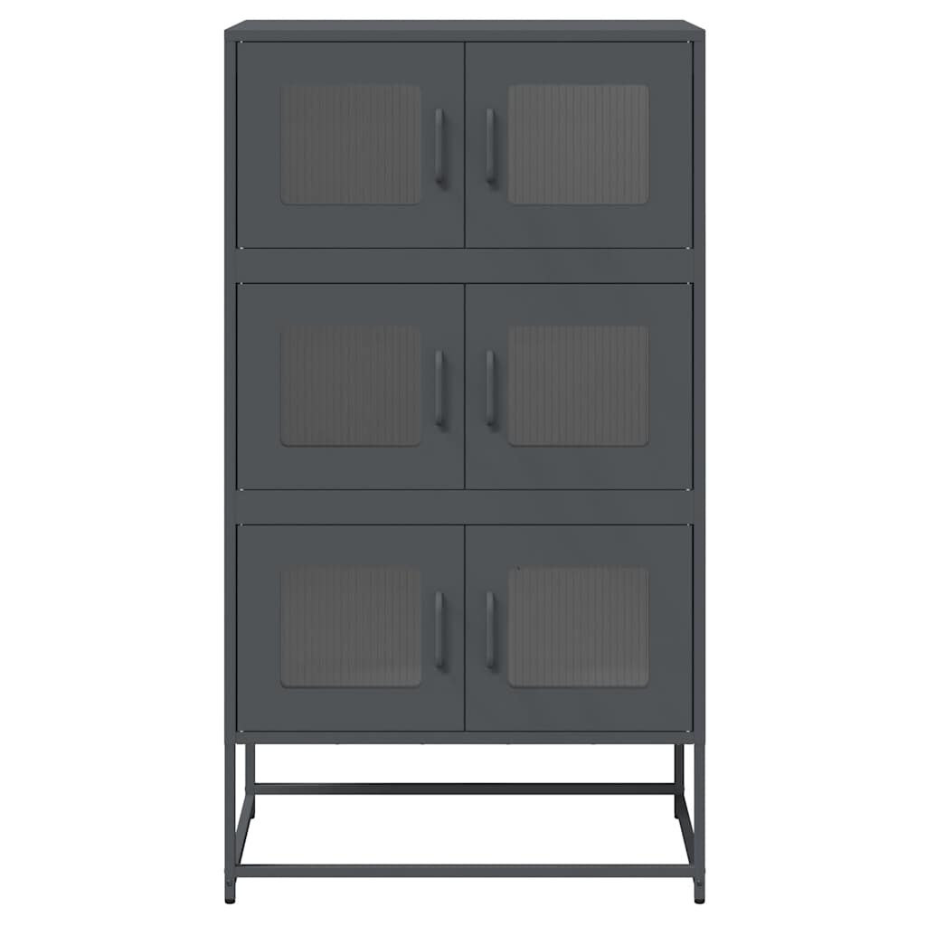 vidaXL Komoda wysoka Antracyt 68x39x123 cm Stal