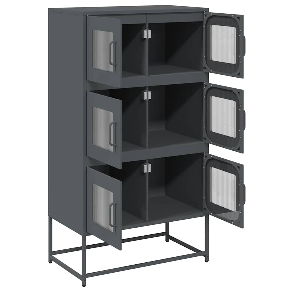 vidaXL Komoda wysoka Antracyt 68x39x123 cm Stal