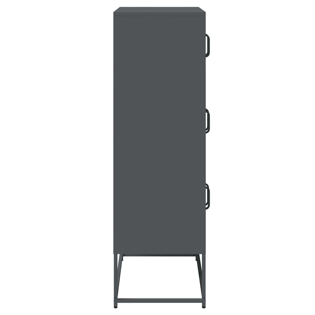 vidaXL Komoda wysoka Antracyt 68x39x123 cm Stal