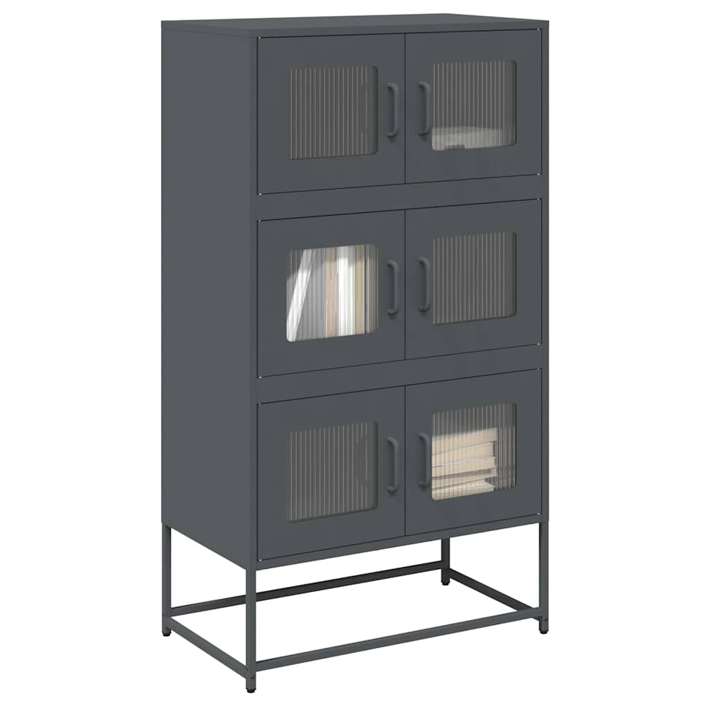 vidaXL Komoda wysoka Antracyt 68x39x123 cm Stal