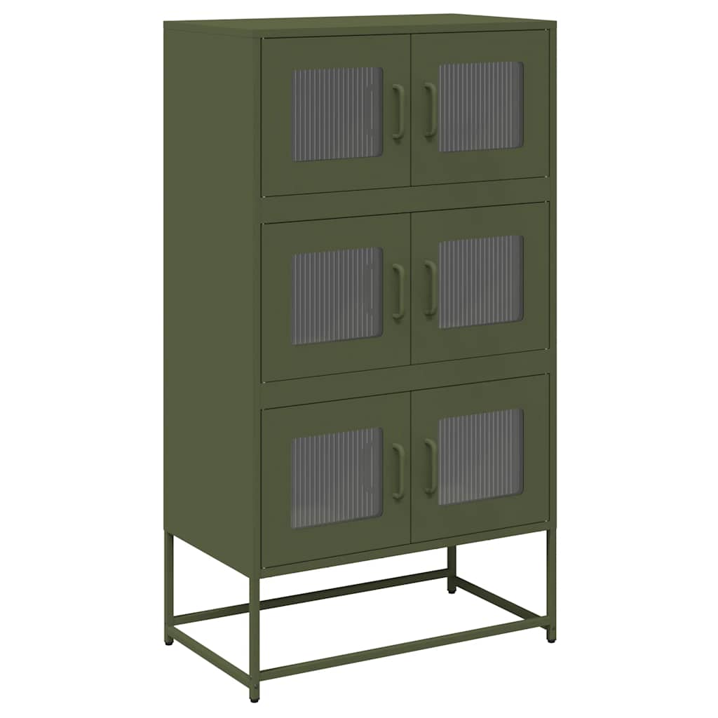 vidaXL Komoda Oliwkowo-zielona 68x39x123 cm Stal