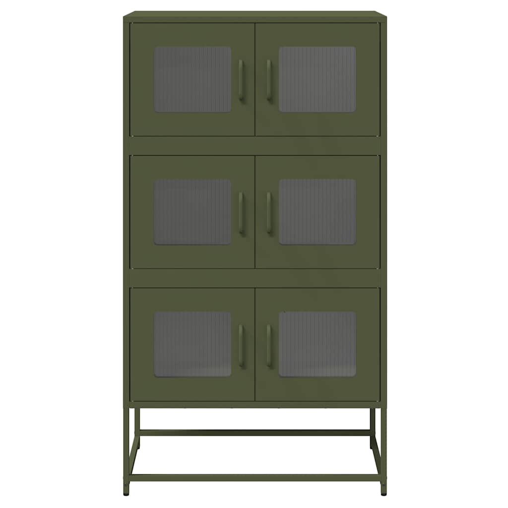 vidaXL Komoda Oliwkowo-zielona 68x39x123 cm Stal