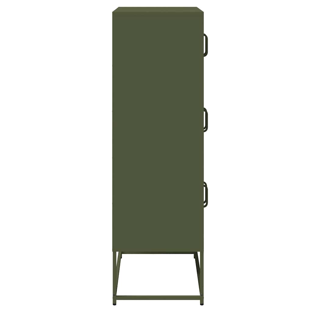 vidaXL Komoda Oliwkowo-zielona 68x39x123 cm Stal