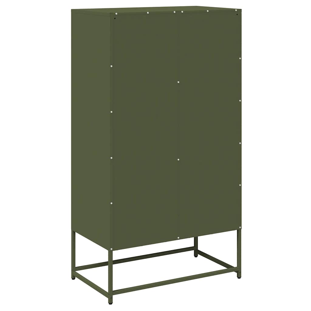 vidaXL Komoda Oliwkowo-zielona 68x39x123 cm Stal