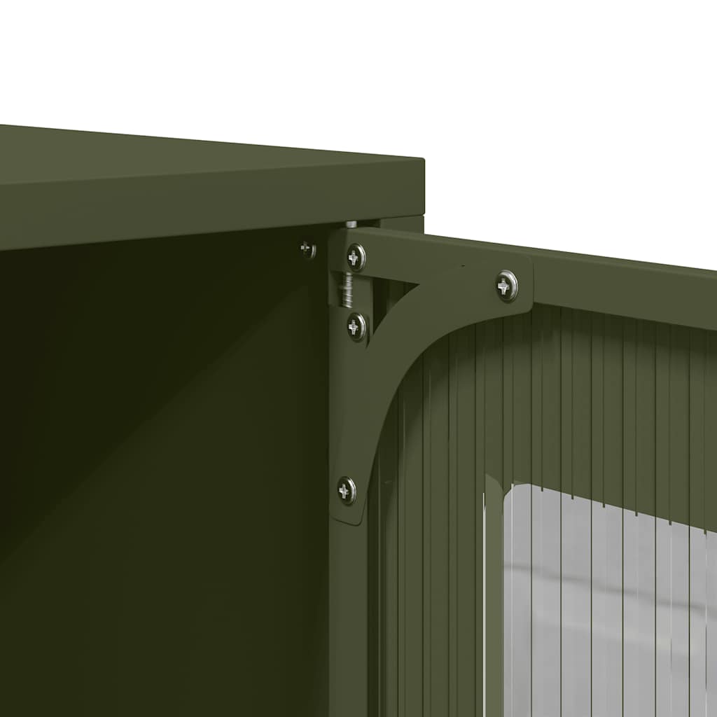 vidaXL Komoda Oliwkowo-zielona 68x39x123 cm Stal